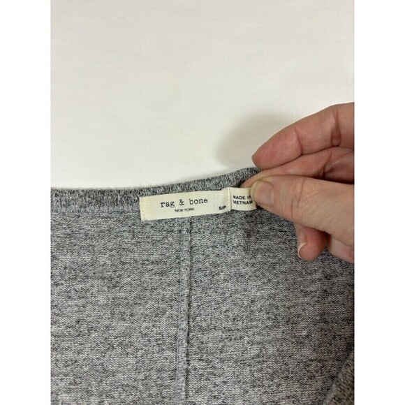 Rag & Bone Theo Long Sleeve Tee Small Grey Marled - Picture 5 of 10